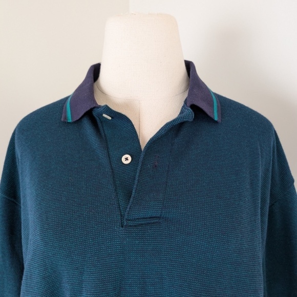 Cropped Tennis Collared T-shirt Pony Shirt Short Sleeve 3/4 Button Up - Picture 4 of 12